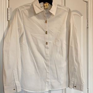 Ladies white button up top